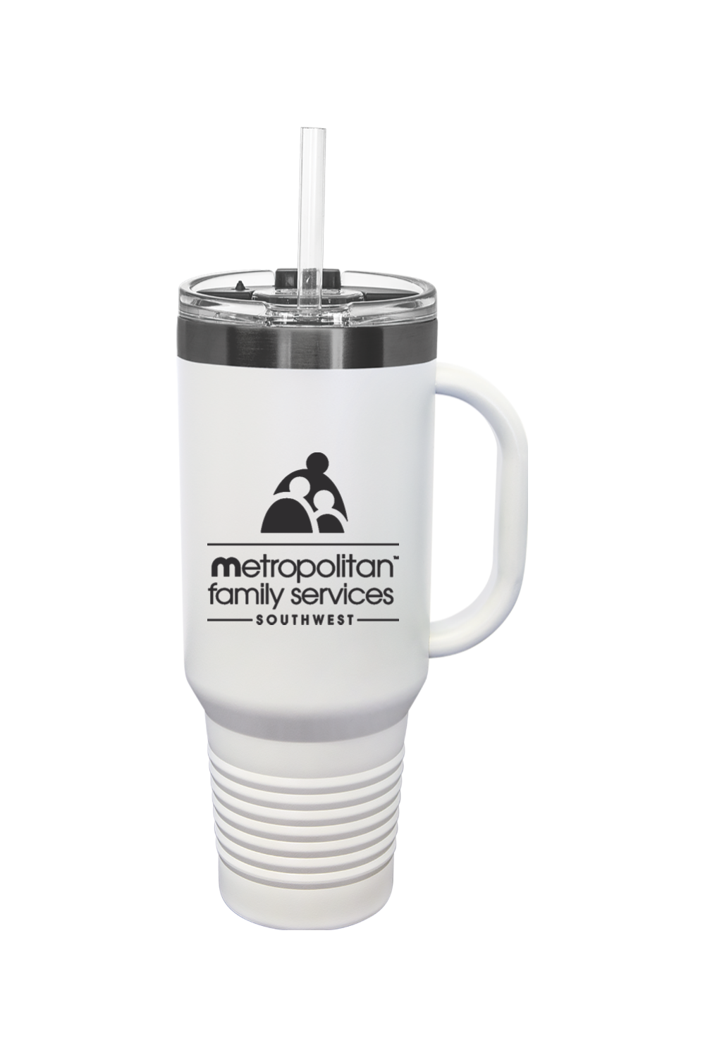 40 oz. ION-Plated Travel Mug with Handle, Straw Included
