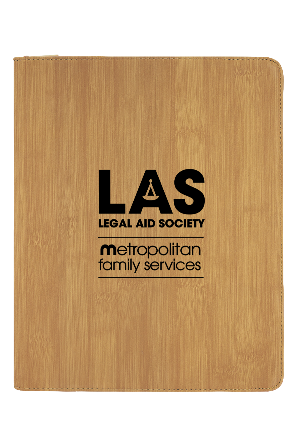 9 1/2" x 12" Laserable Leatherette Portfolio w/ Zipper and Notepad