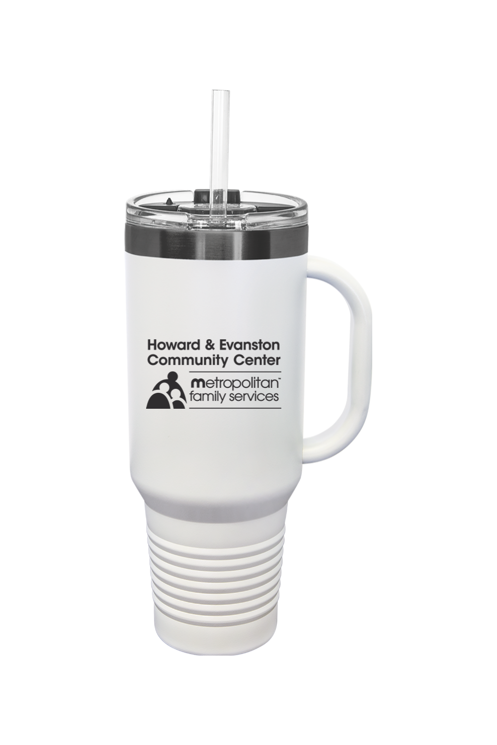 40 oz. ION-Plated Travel Mug with Handle, Straw Included