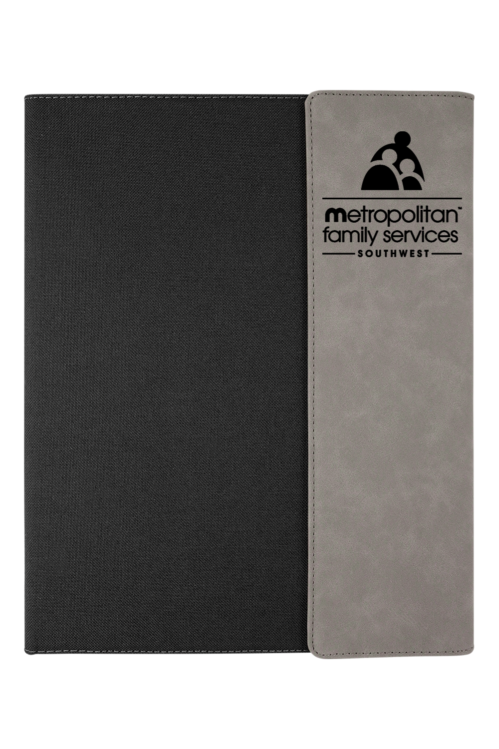 9 1/2 x 12 Laserable Leatherette Canvas Portfolio w / Notepad