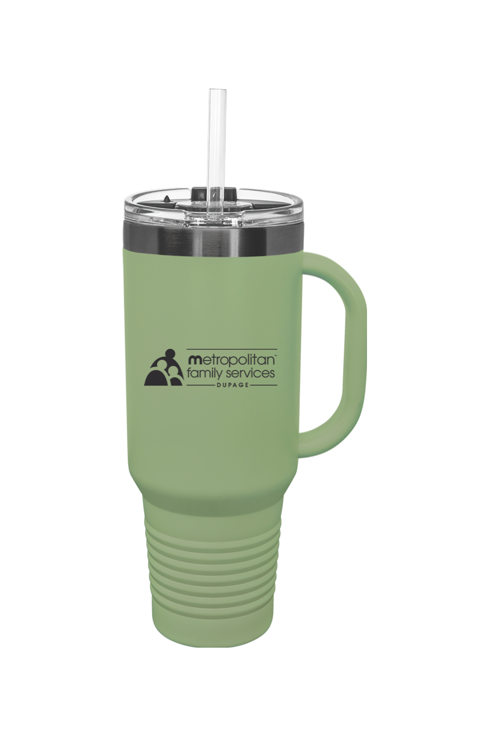 40 oz. ION-Plated Travel Mug with Handle, Straw Included