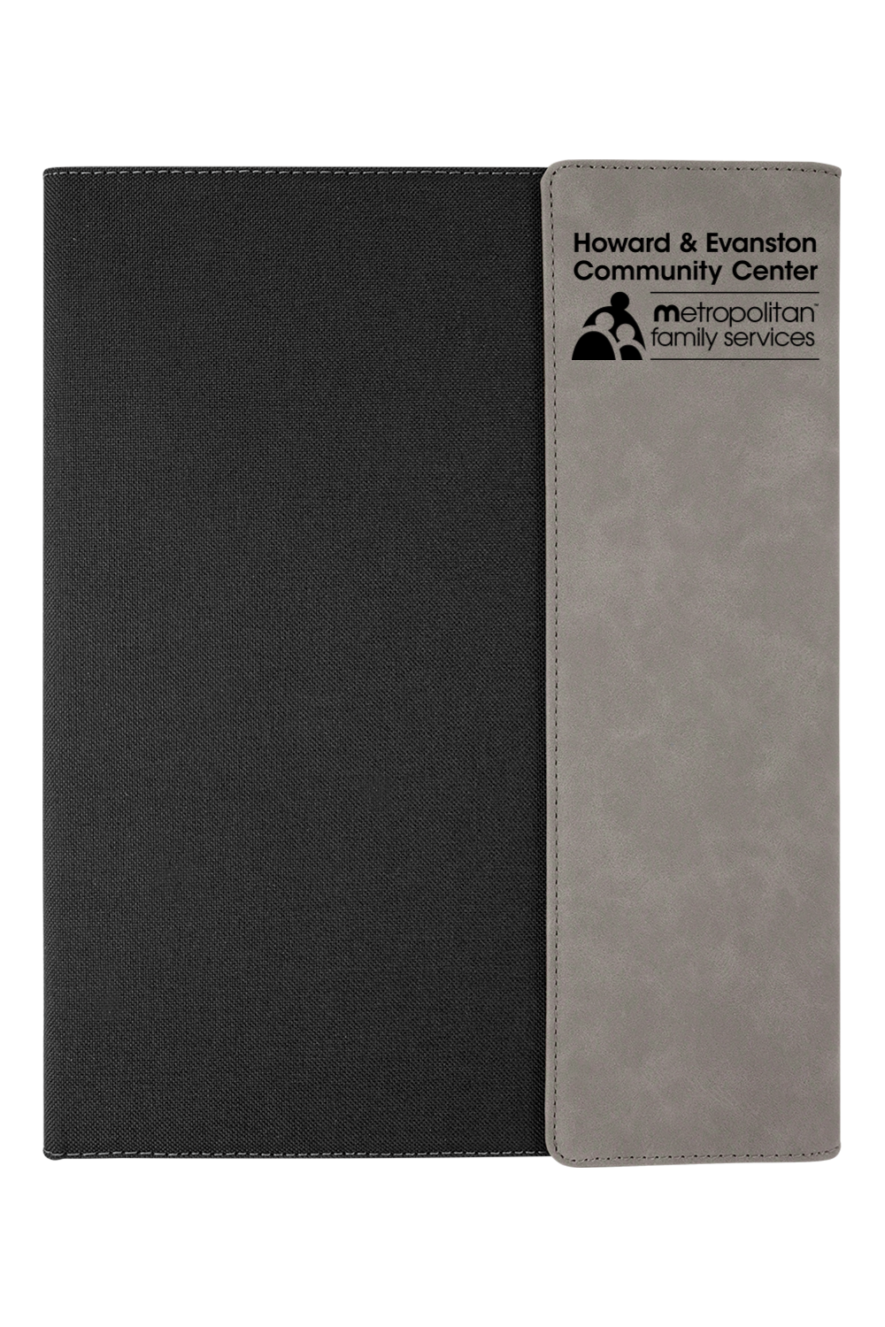 9 1/2 x 12 Laserable Leatherette Canvas Portfolio w / Notepad