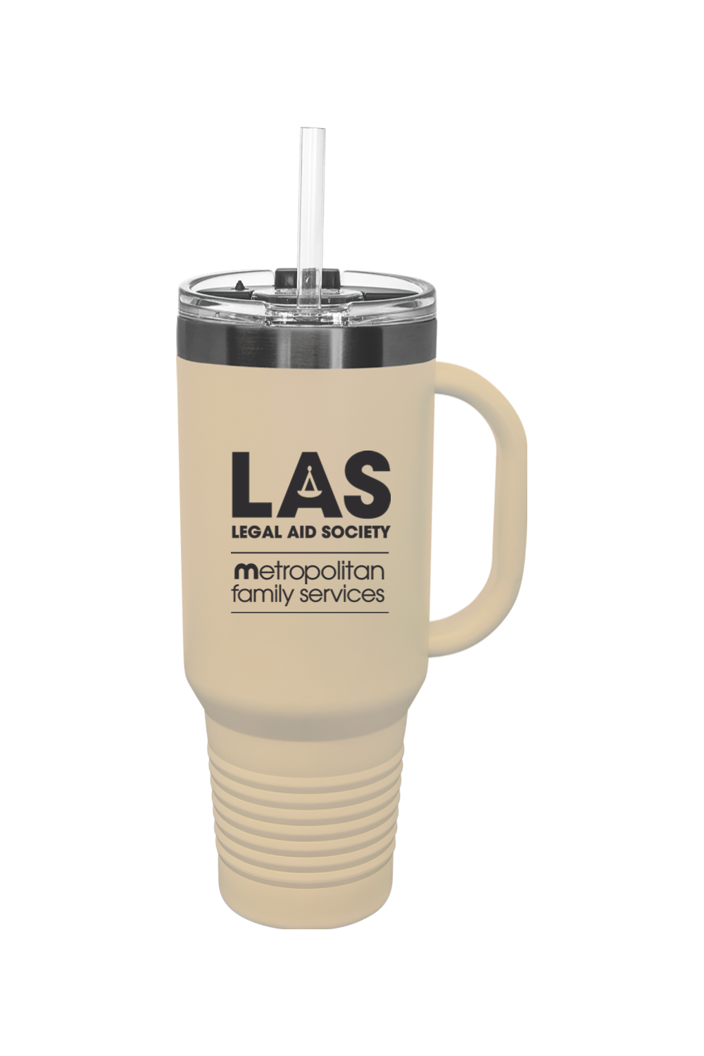40 oz. ION-Plated Travel Mug with Handle, Straw Included