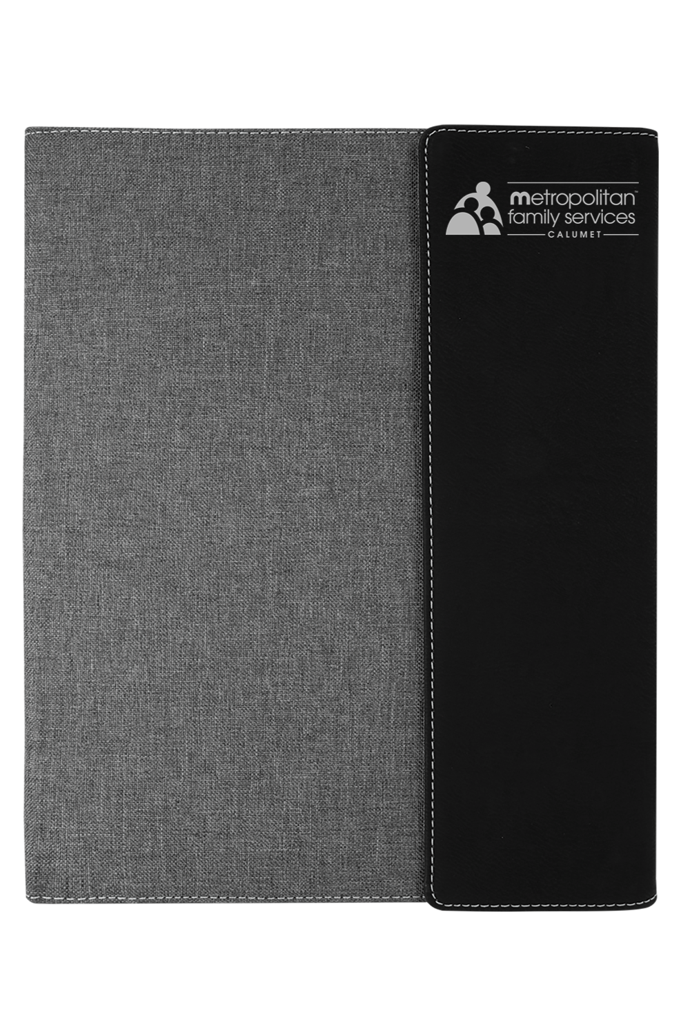 9 1/2 x 12 Laserable Leatherette Canvas Portfolio w / Notepad