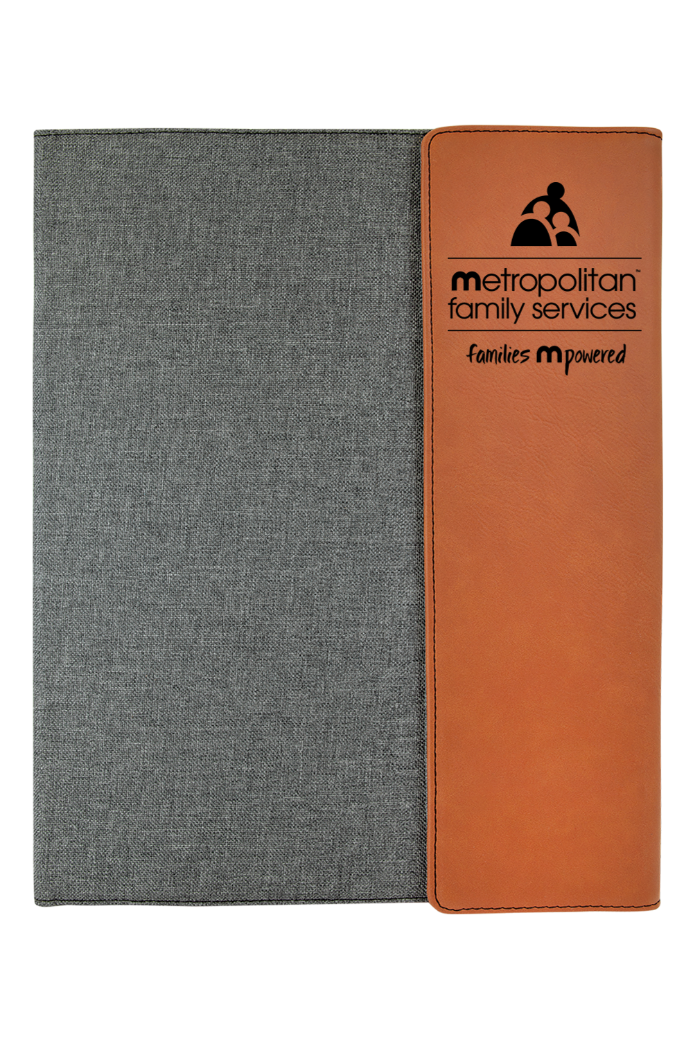 9 1/2 x 12 Laserable Leatherette Canvas Portfolio w / Notepad