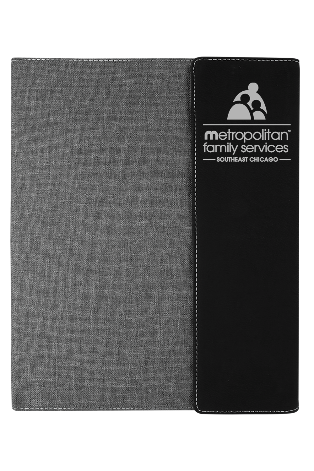 9 1/2 x 12 Laserable Leatherette Canvas Portfolio w / Notepad