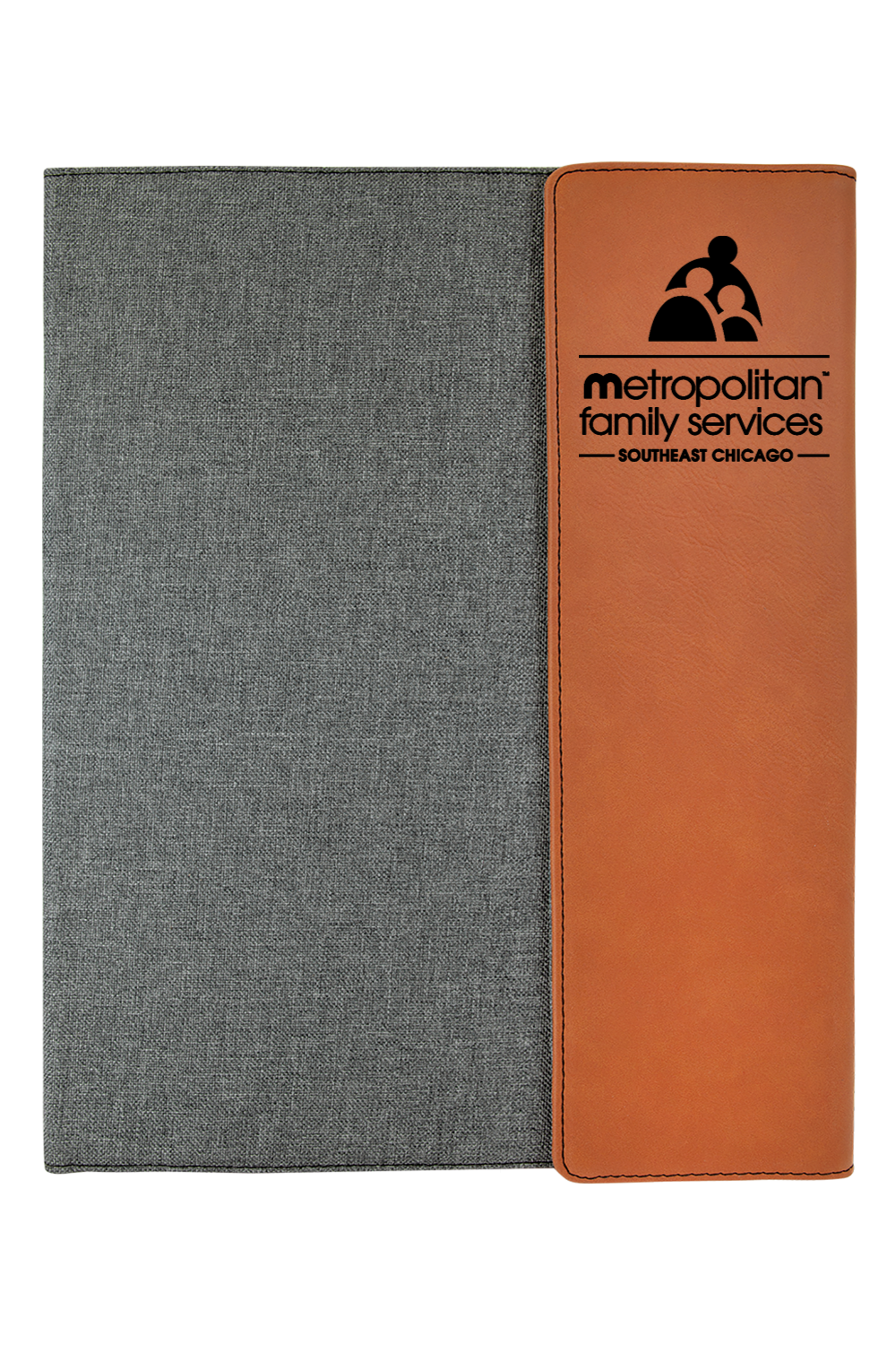 9 1/2 x 12 Laserable Leatherette Canvas Portfolio w / Notepad