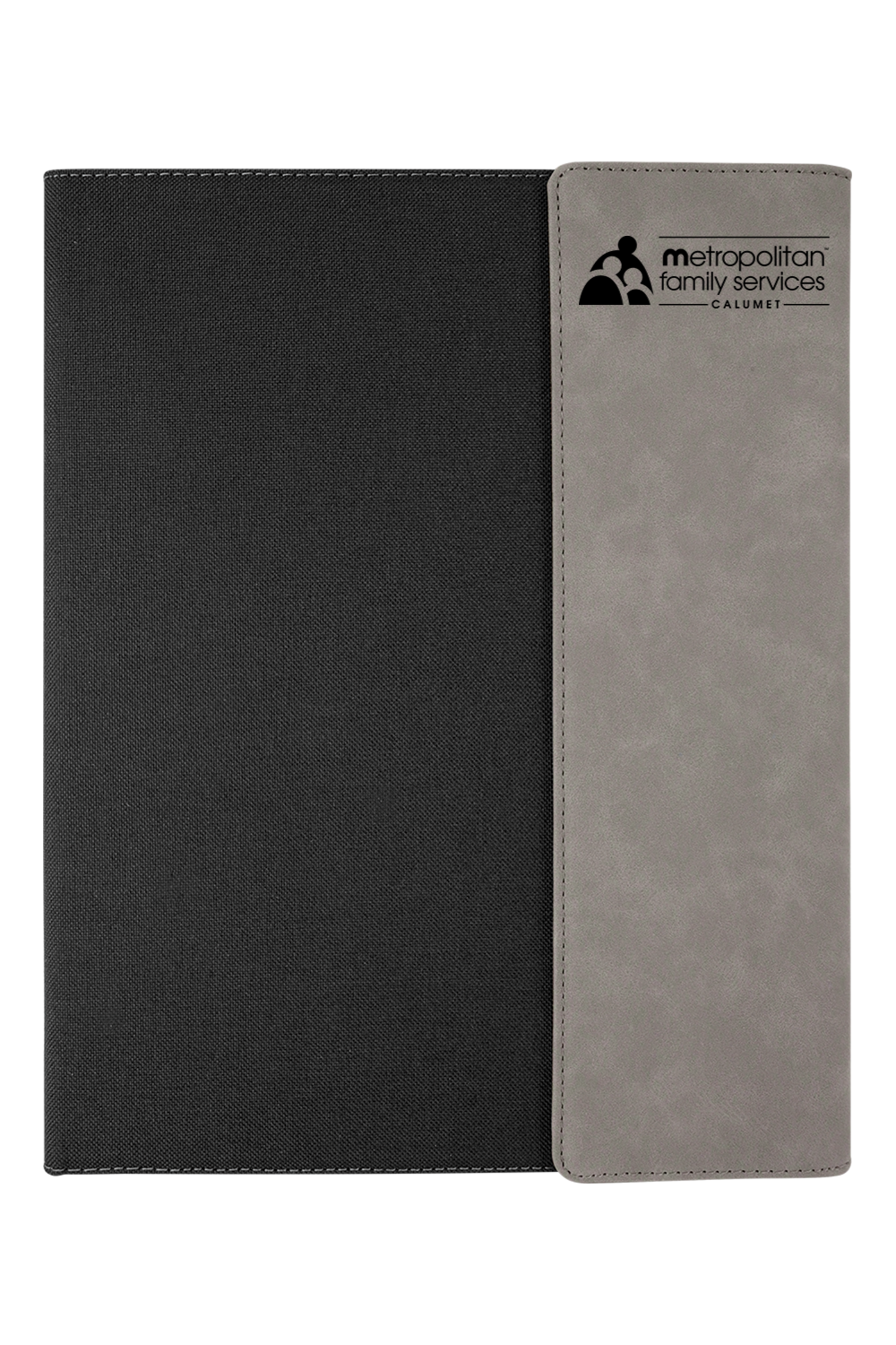 9 1/2 x 12 Laserable Leatherette Canvas Portfolio w / Notepad