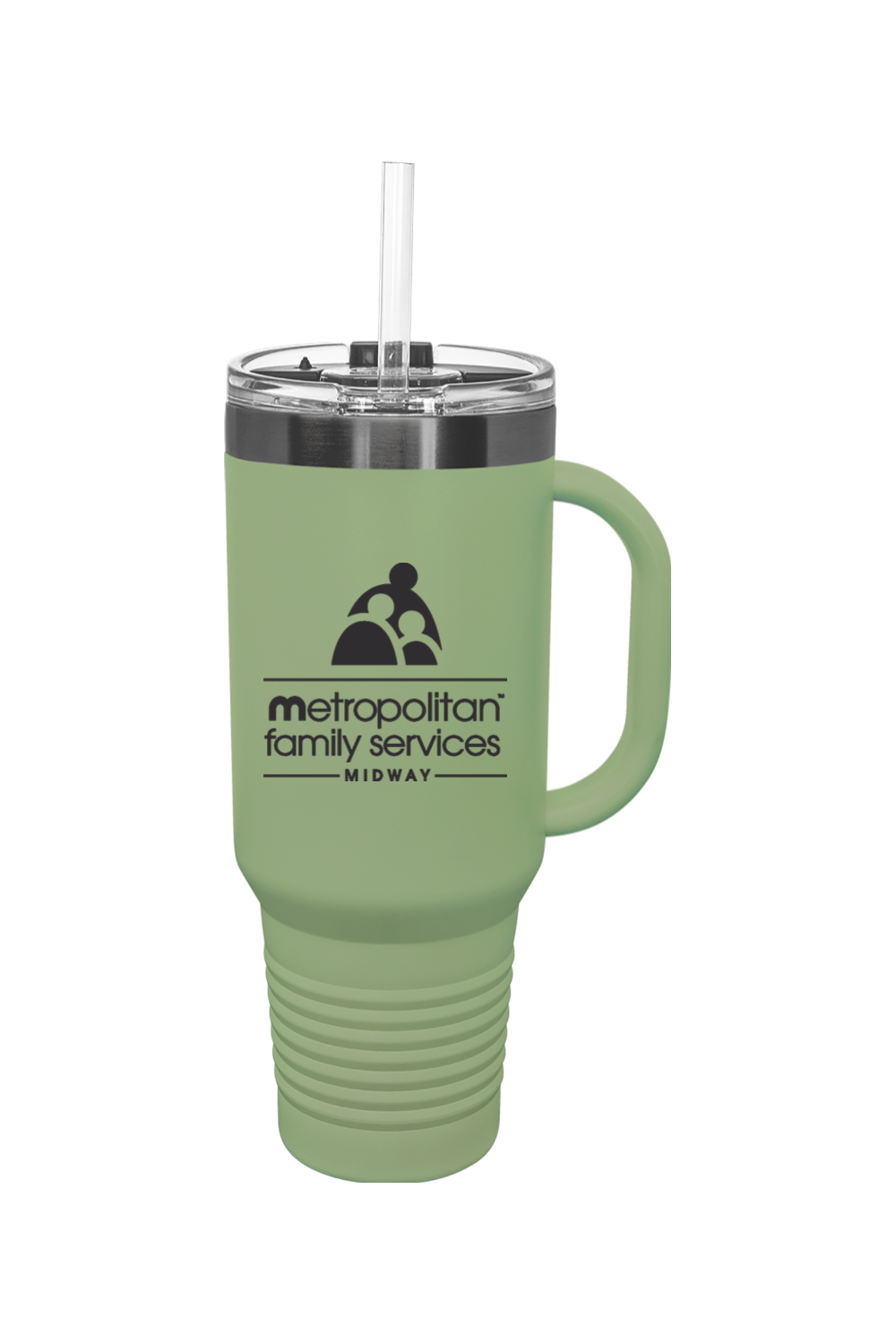 40 oz. ION-Plated Travel Mug with Handle, Straw Included