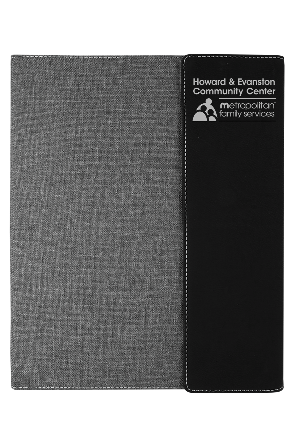 9 1/2 x 12 Laserable Leatherette Canvas Portfolio w / Notepad