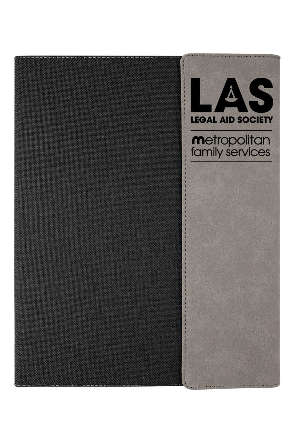 9 1/2 x 12 Laserable Leatherette Canvas Portfolio w / Notepad