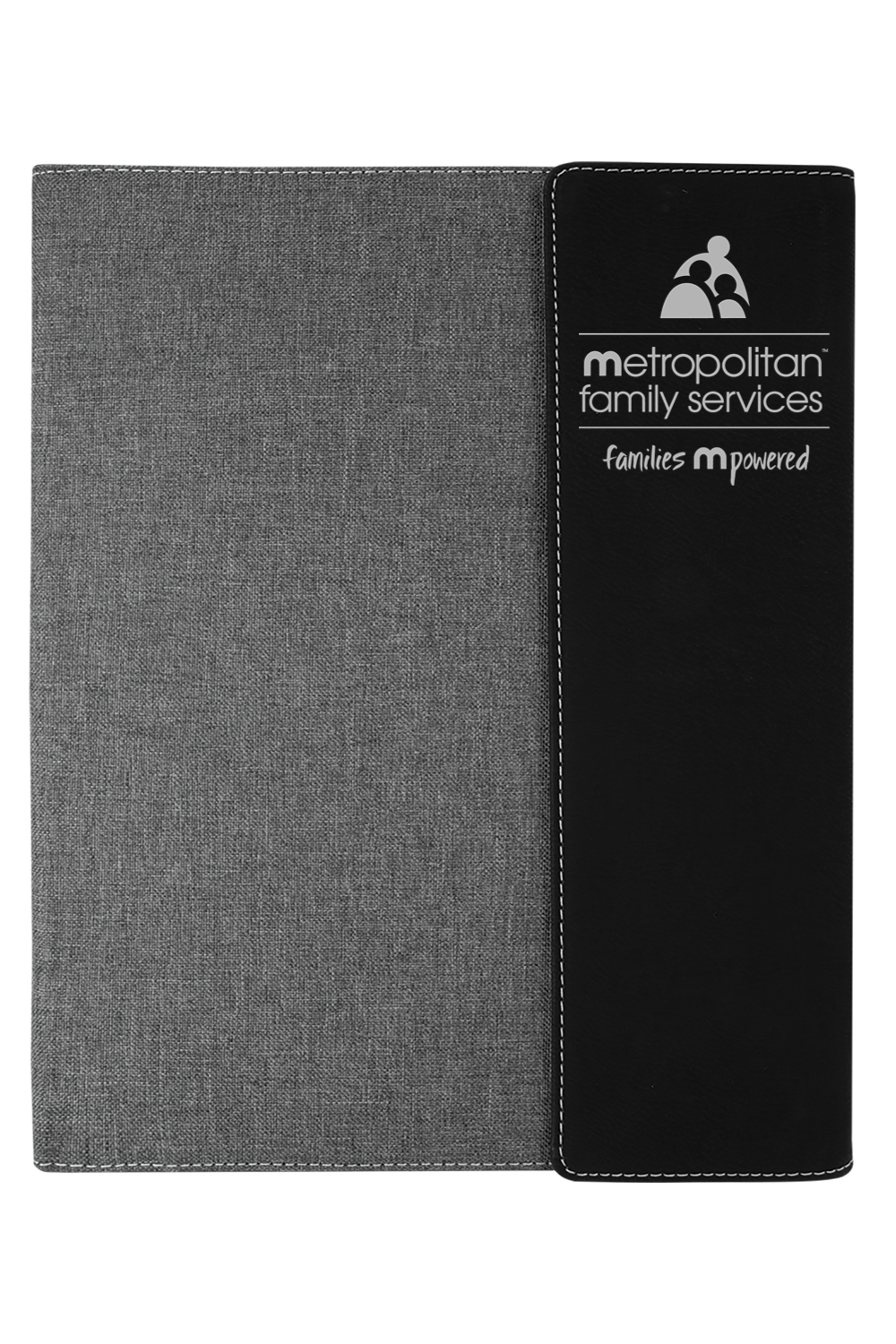 9 1/2 x 12 Laserable Leatherette Canvas Portfolio w / Notepad