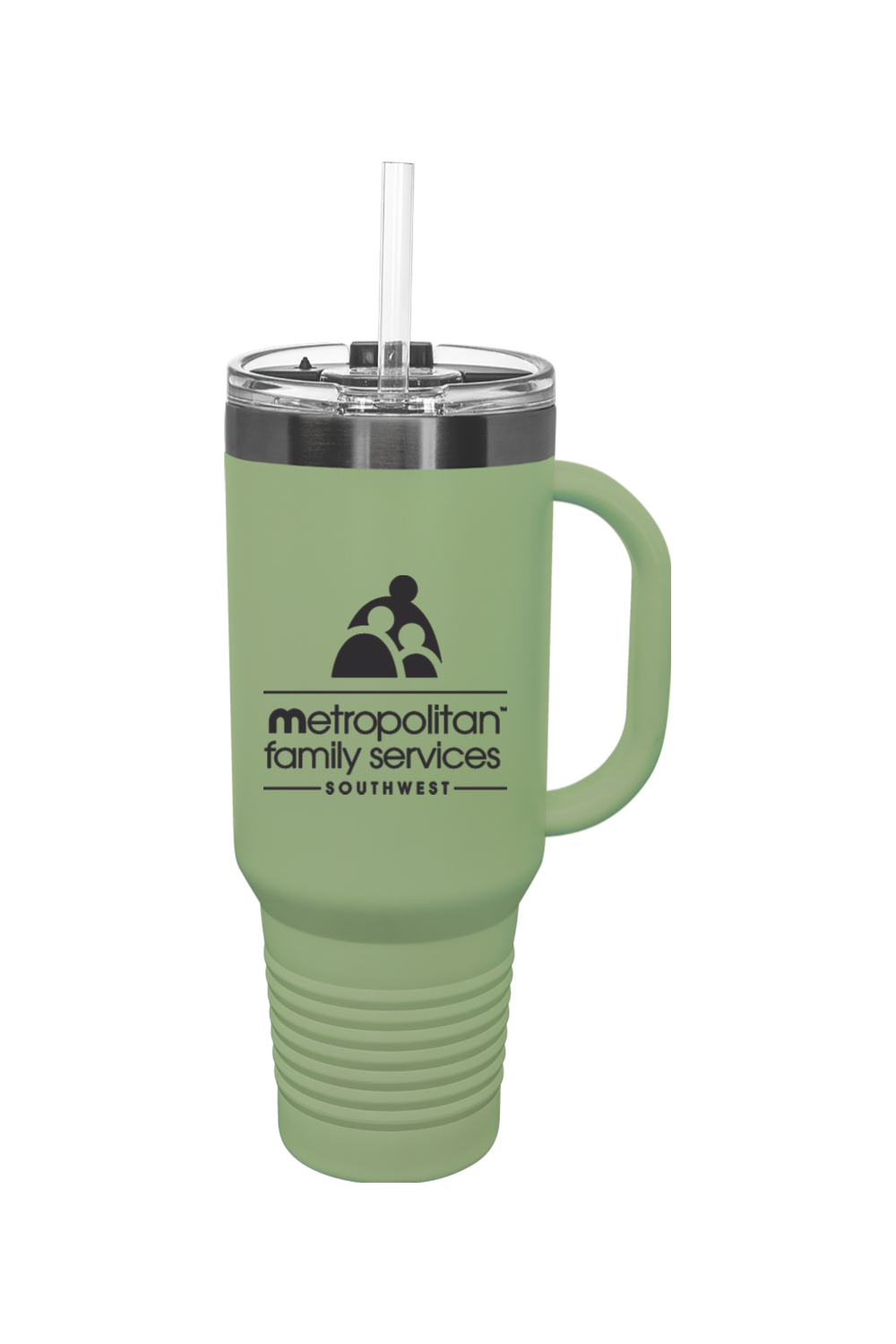 40 oz. ION-Plated Travel Mug with Handle, Straw Included
