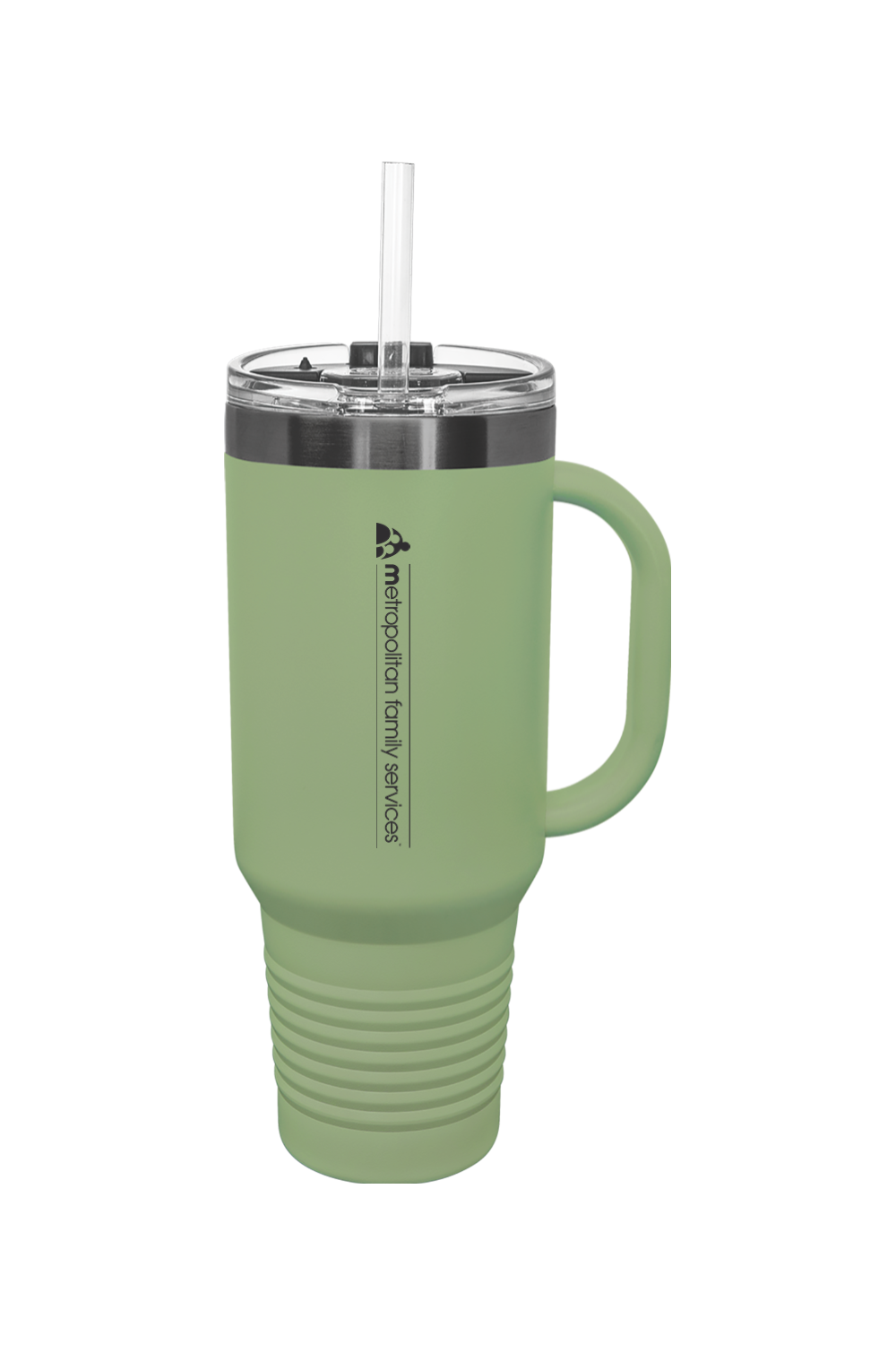 40 oz. ION-Plated Travel Mug with Handle, Straw Included